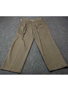 NWT Croft & Barrow Men's Brown Cotton Twill Dress Pants 34x30 NEW 10412